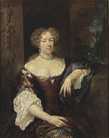 caspar netscher Portrait of a Lady oil painting picture